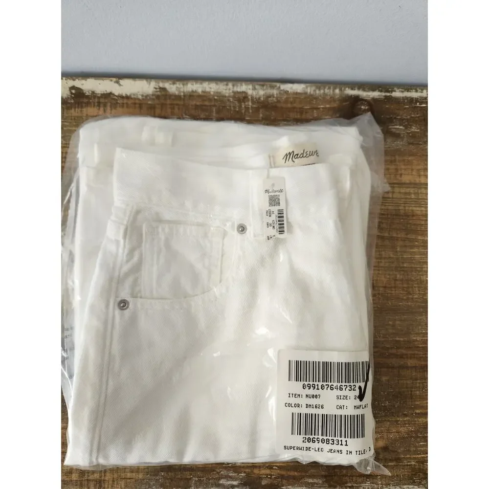 NWT Madewell Superwide-Leg Jeans: Airy Denim Edition White 24